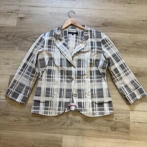 Lida Baday Plaid‎ Blazer Women's Size 14